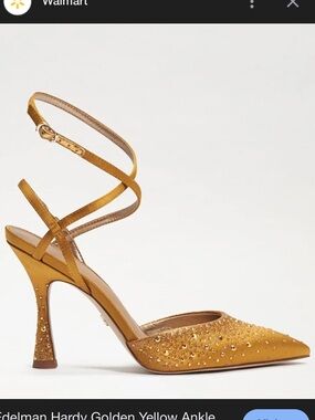 Women’s brand new Sam Edelman hardy heels pumps strappy ankle golden yellow heel